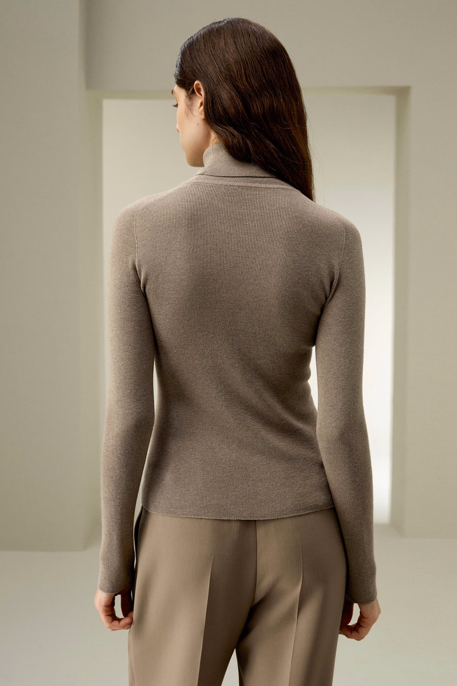 Naadloze Zijde-Kashmir Mix Turtleneck Trui
