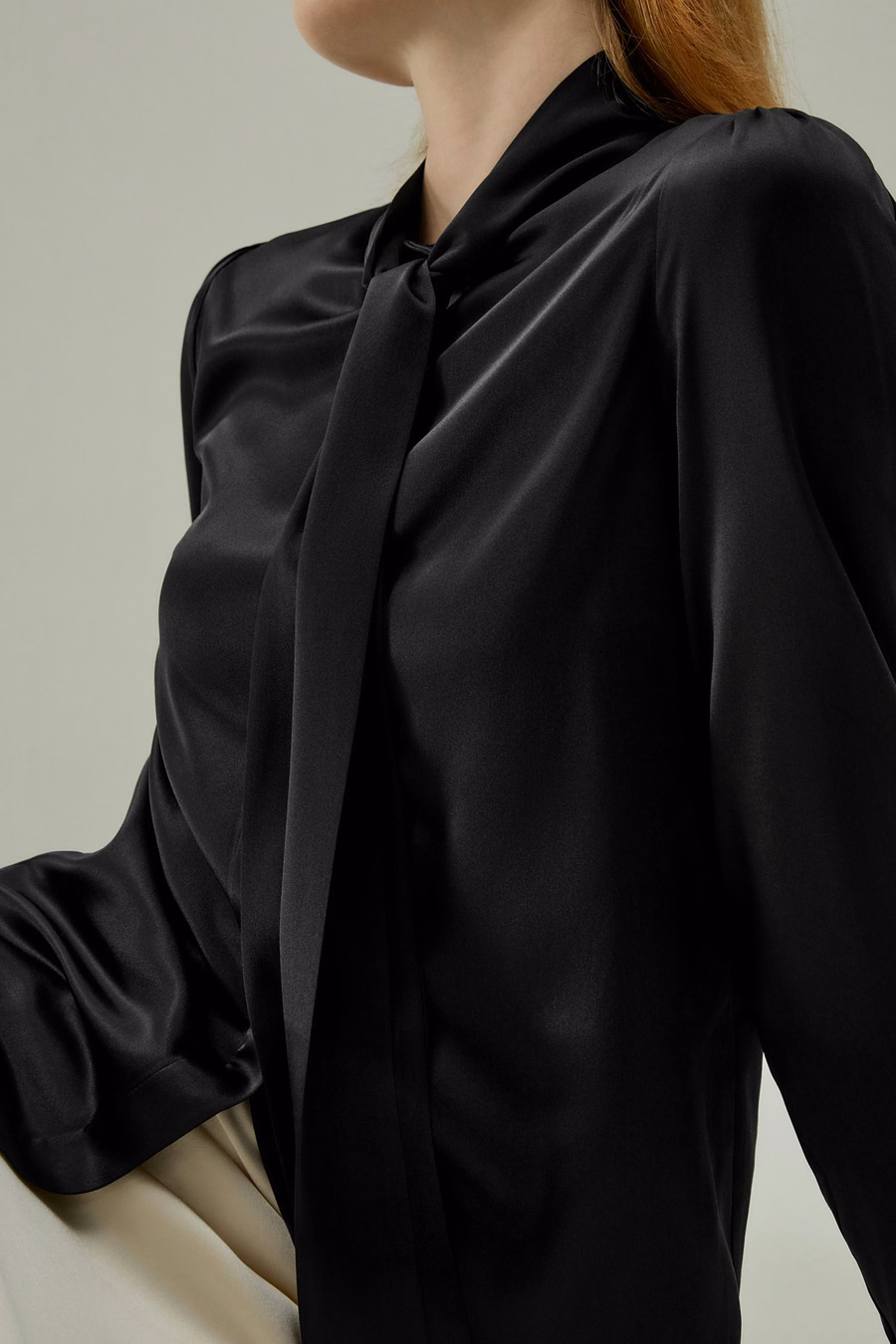 Vrouwen vlinderdas kraag zijde blouse