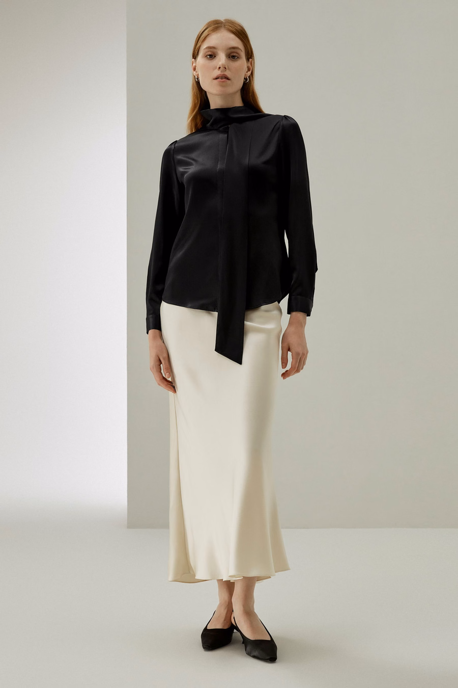 Vrouwen vlinderdas kraag zijde blouse