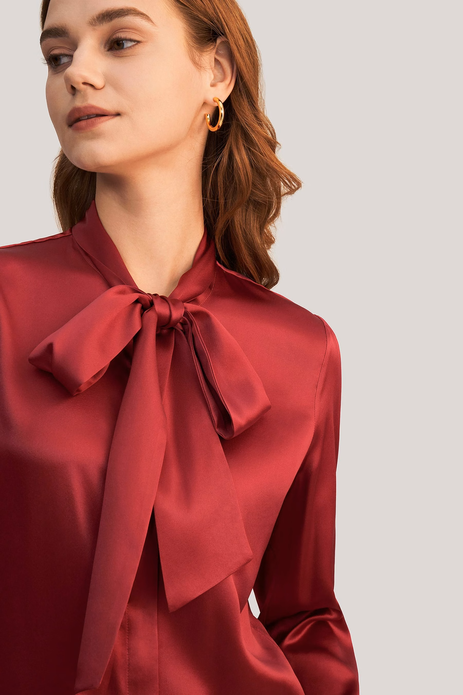 Vrouwen vlinderdas kraag zijde blouse