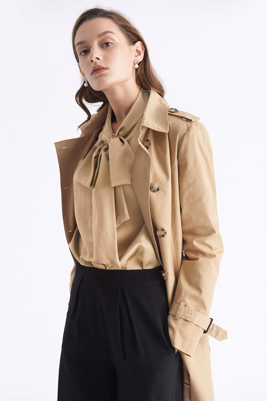 Vrouwen vlinderdas kraag zijde blouse