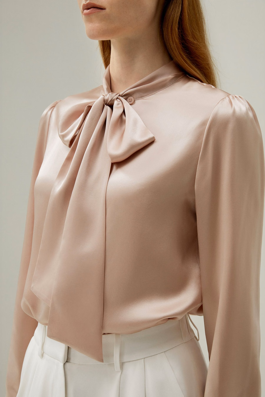 Vrouwen vlinderdas kraag zijde blouse