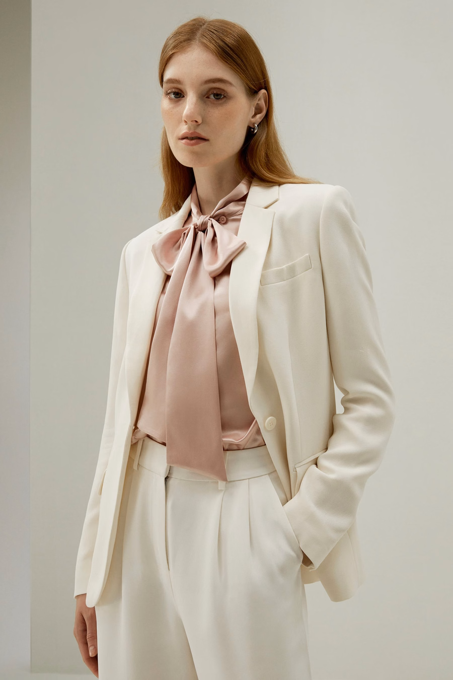 Vrouwen vlinderdas kraag zijde blouse