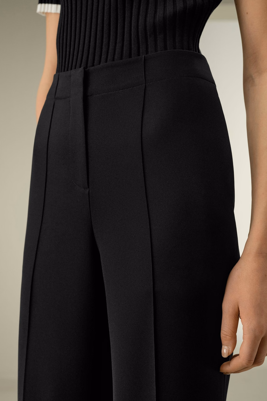 Minimalistische Zijde Crêpe Broek