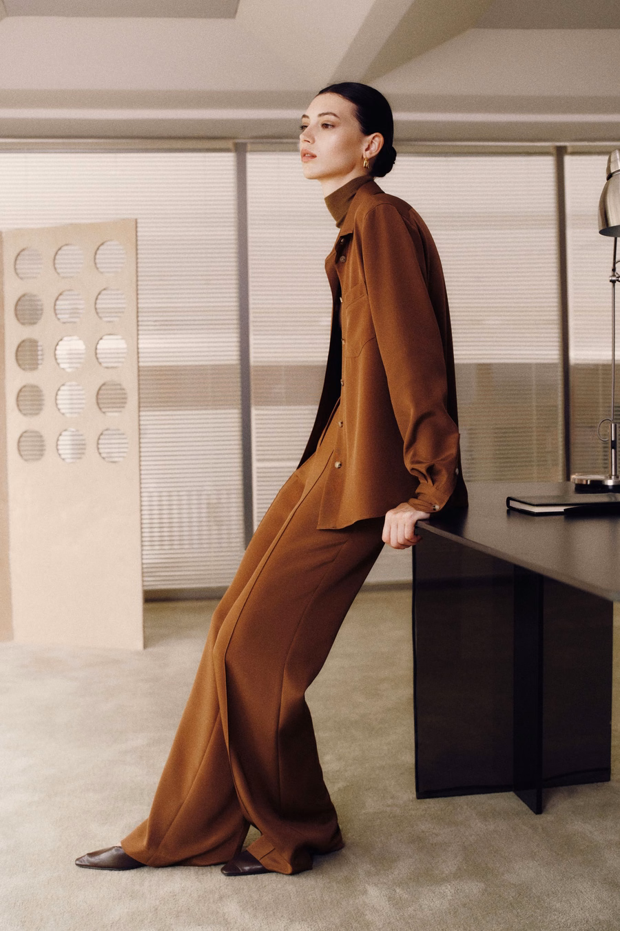 Minimalistische Zijde Crêpe Broek