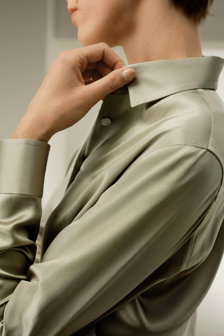Tijdloze Zijde Charmeuse Shirt