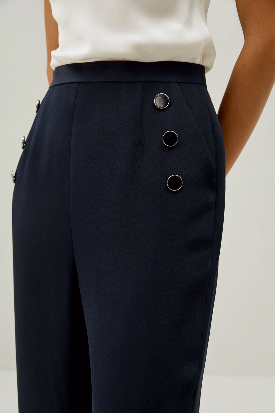 Nautical-Inspired Cropped Trousers
