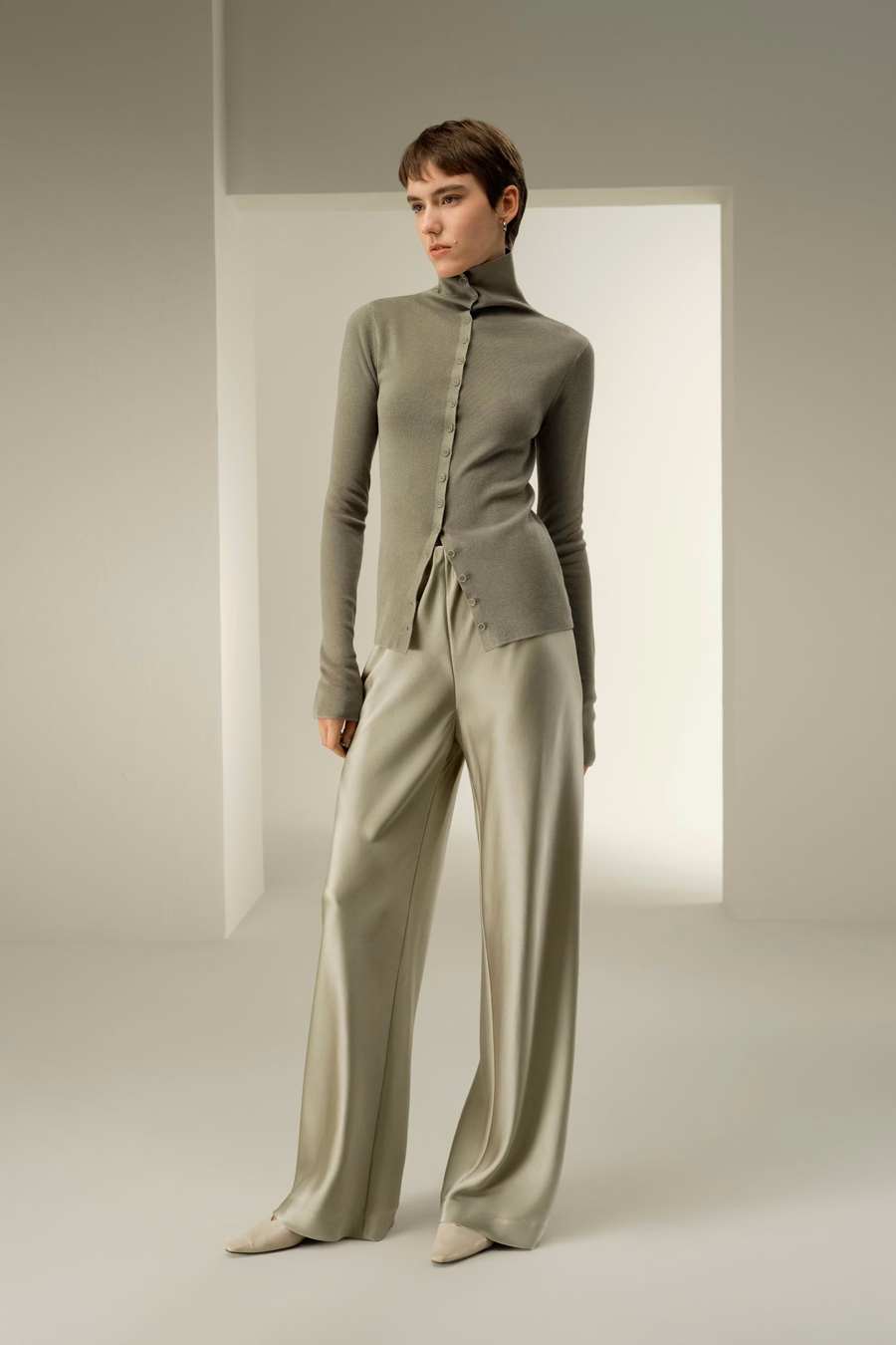 Straight-Leg Zijde Satijnen Broek