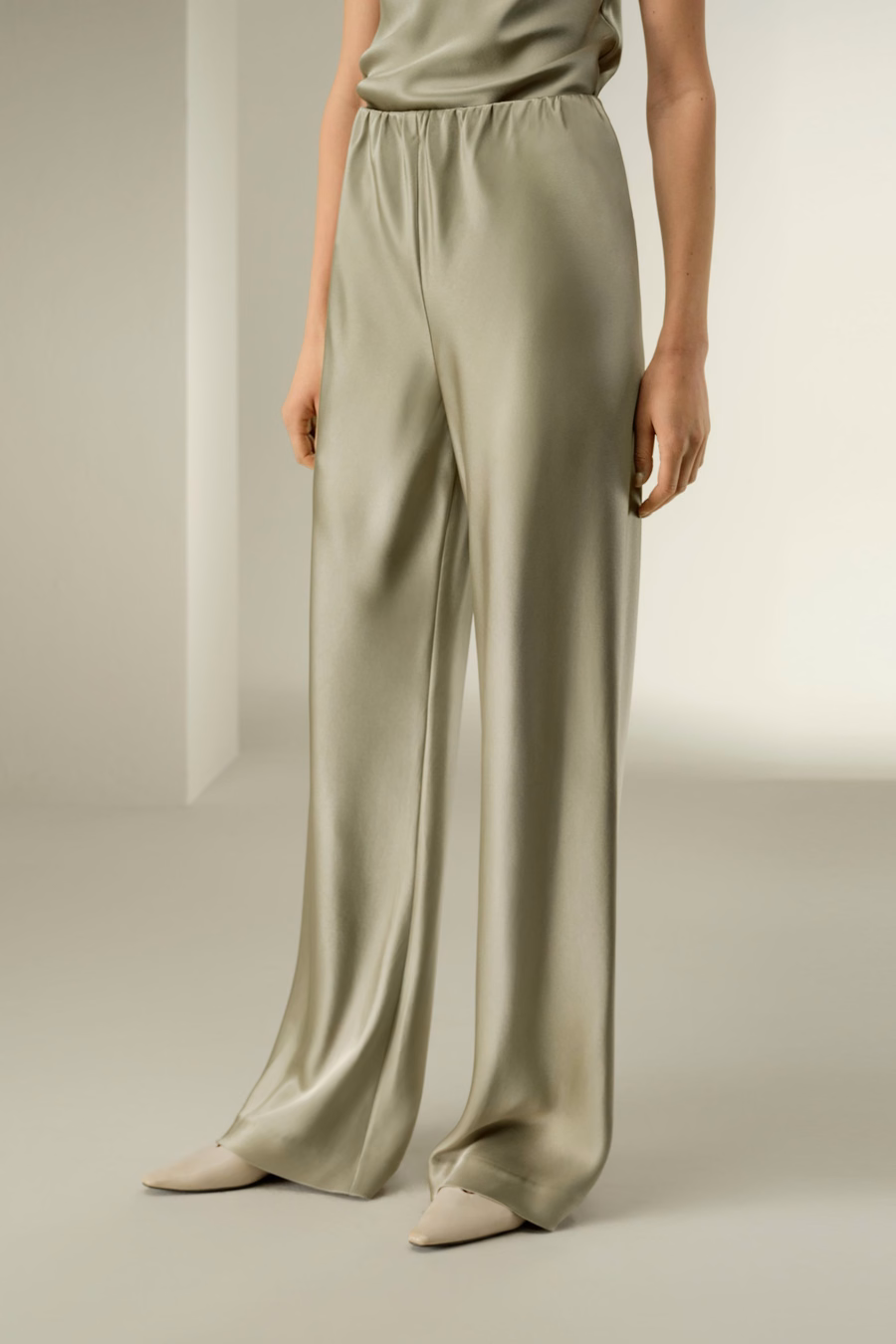 Straight-Leg Zijde Satijnen Broek