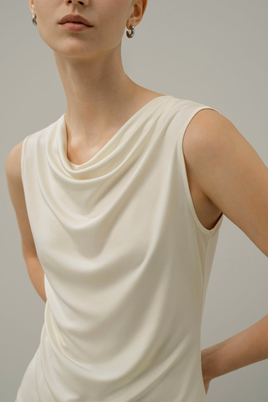 Zijde Jersey Haltertop zonder Mouwen