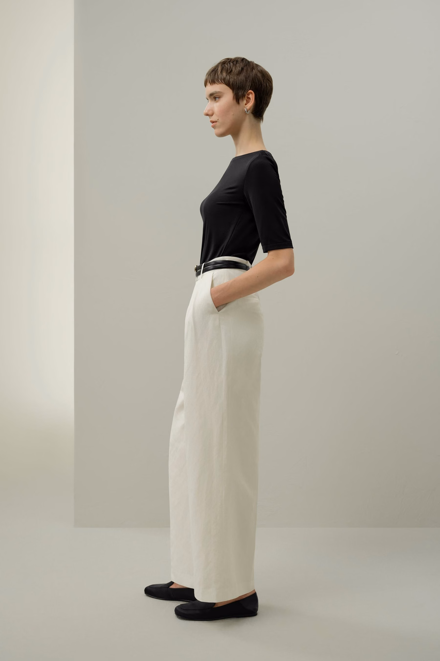 Silk Breeze Jersey Stretch Boatneck Top