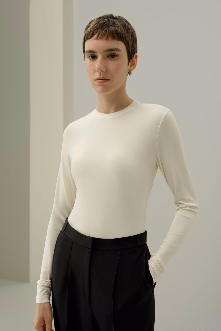 Zijde Breeze Jersey Lange Mouwen Slinky Top