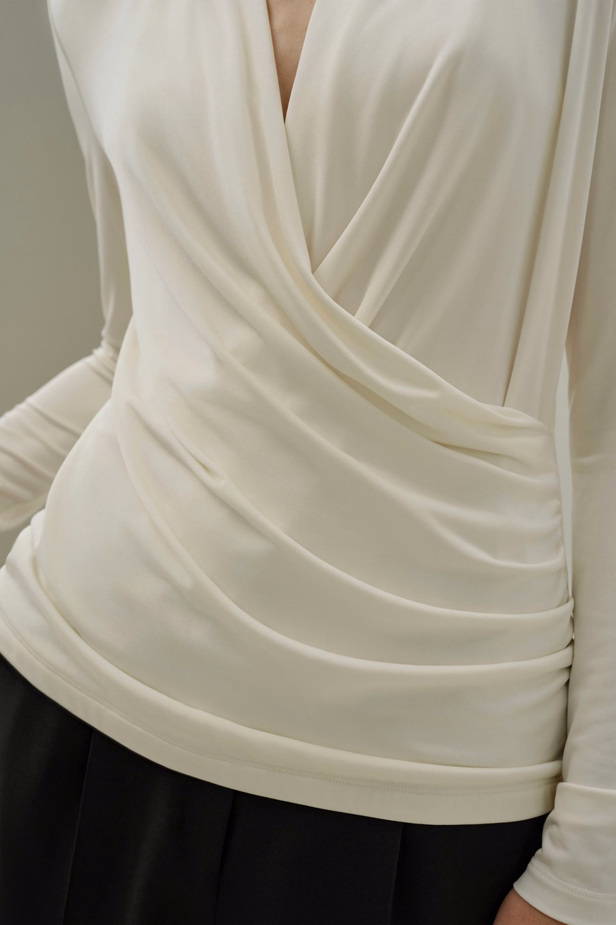 Silk Breeze Jersey Stretch Wrap Top