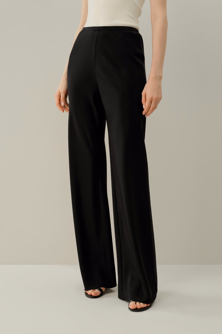 Bias Cut Straight Leg Silk Pants