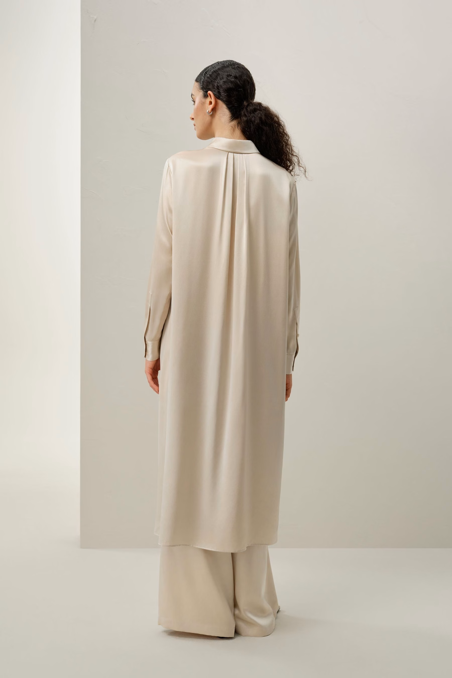 Silk Charmeuse Wide-Leg Pants