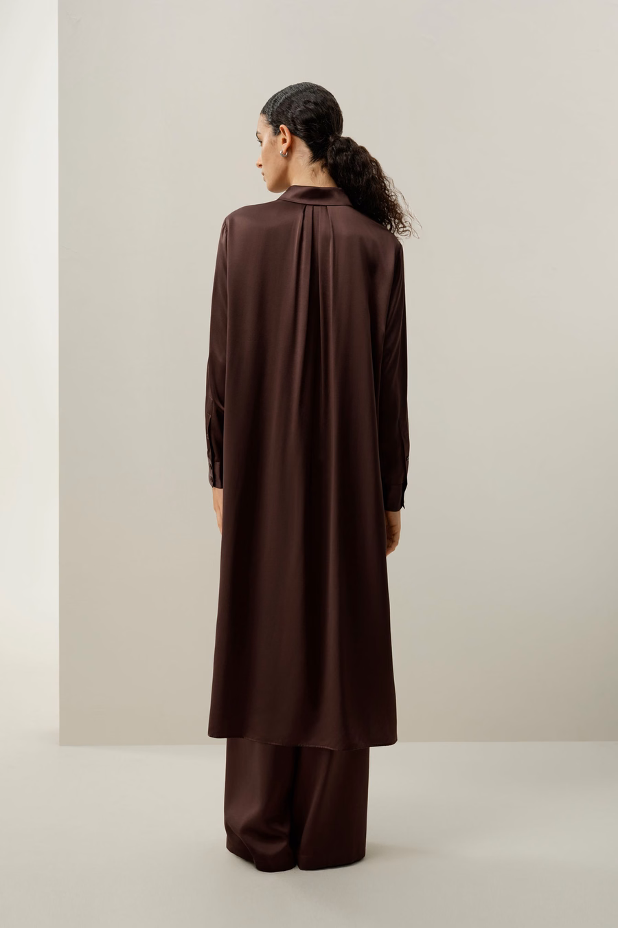 Silk Charmeuse Wide-Leg Pants