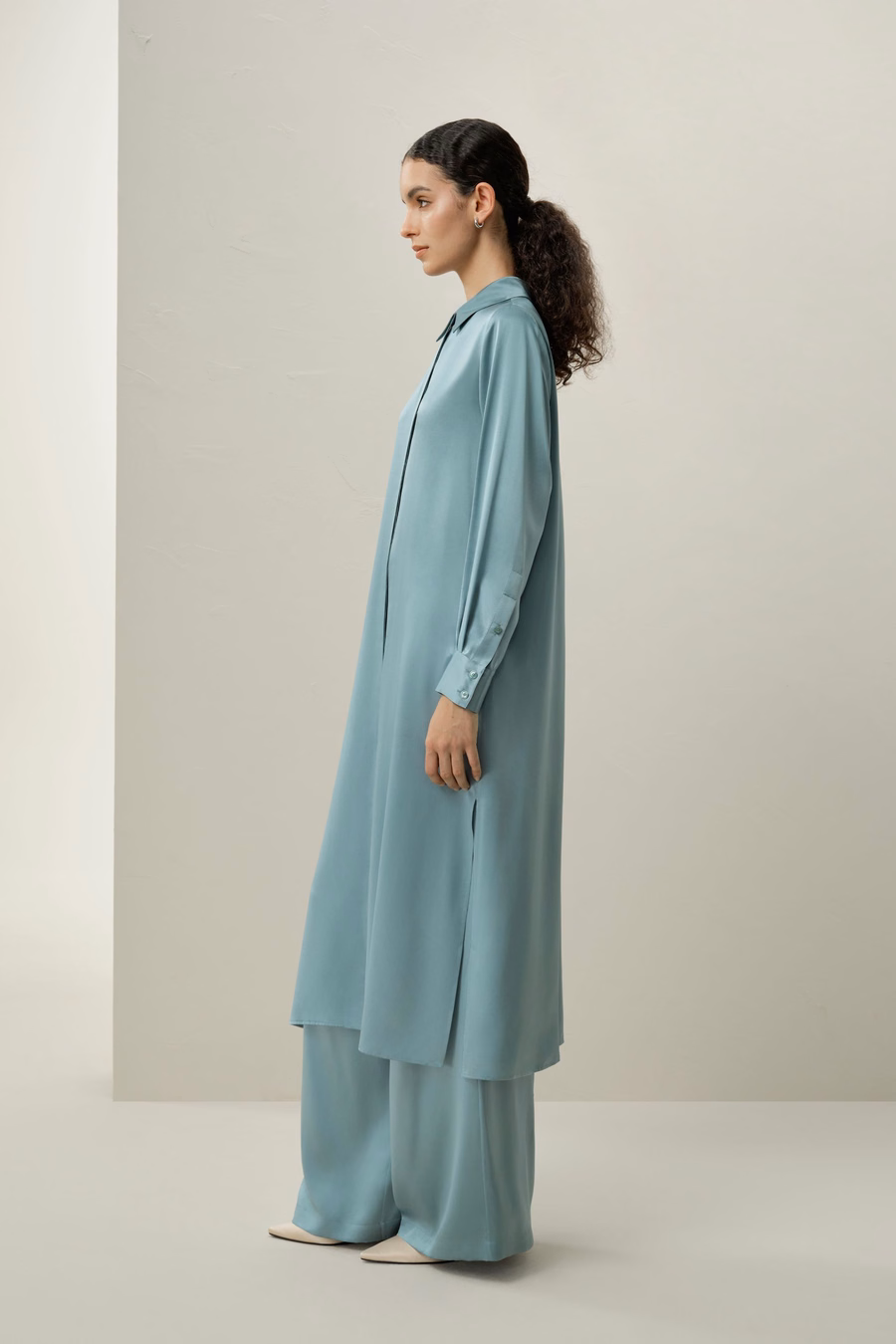 Silk Charmeuse Wide-Leg Pants