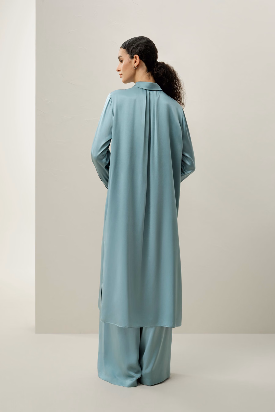 Silk Charmeuse Wide-Leg Pants