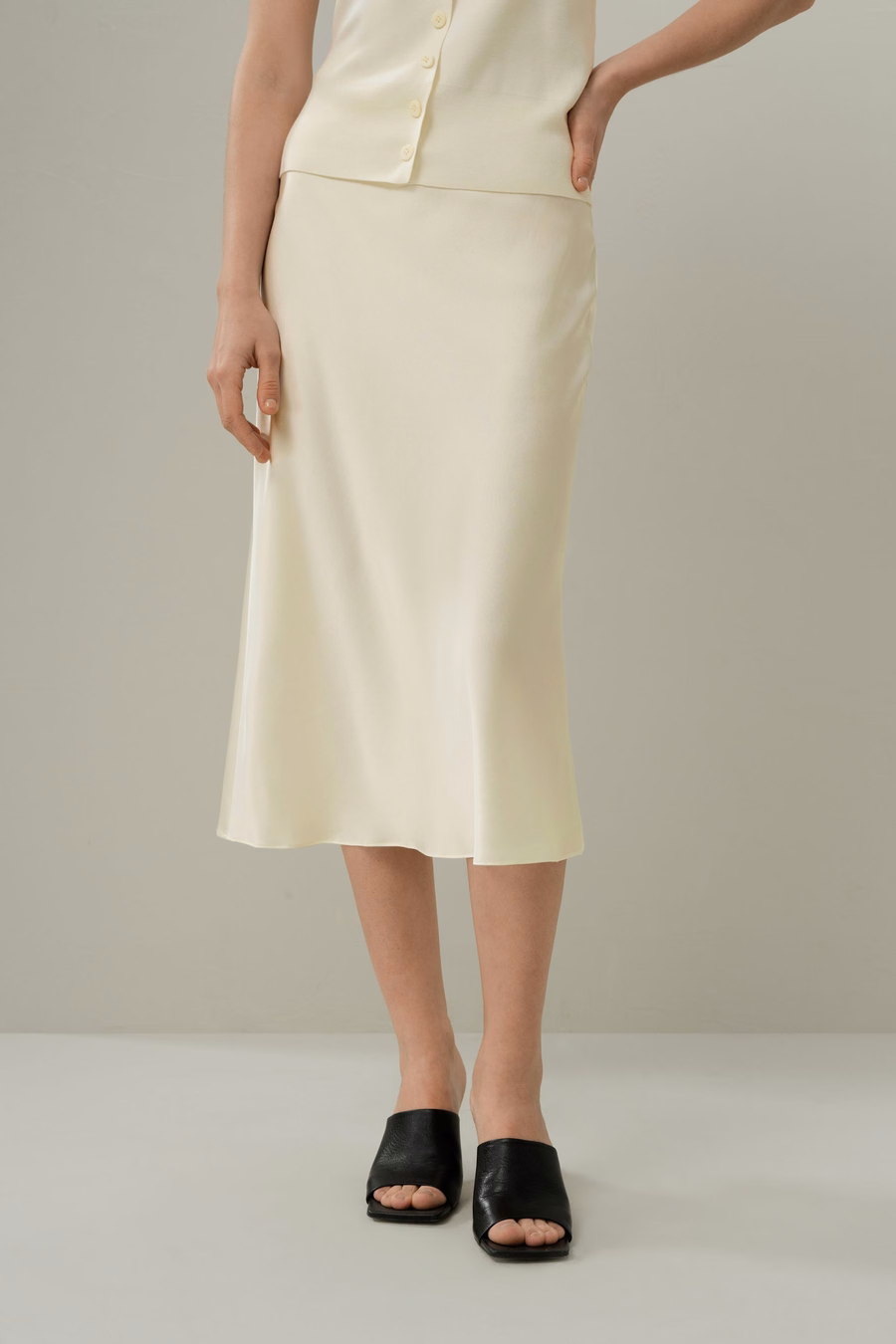 Bias Cut Zijde Rok