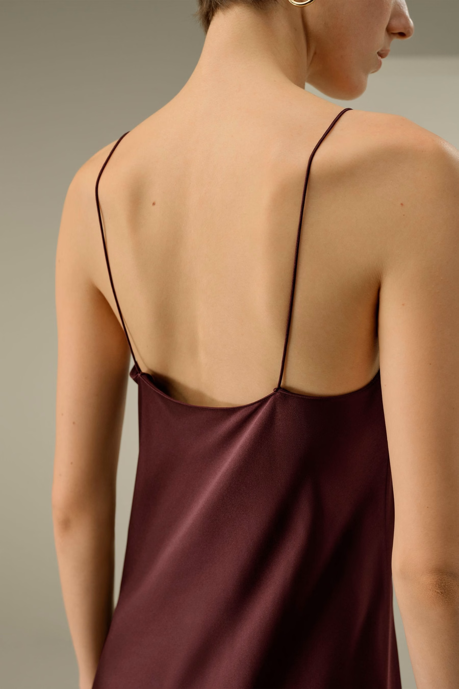 U-Hals Minimalistische Slip Jurk