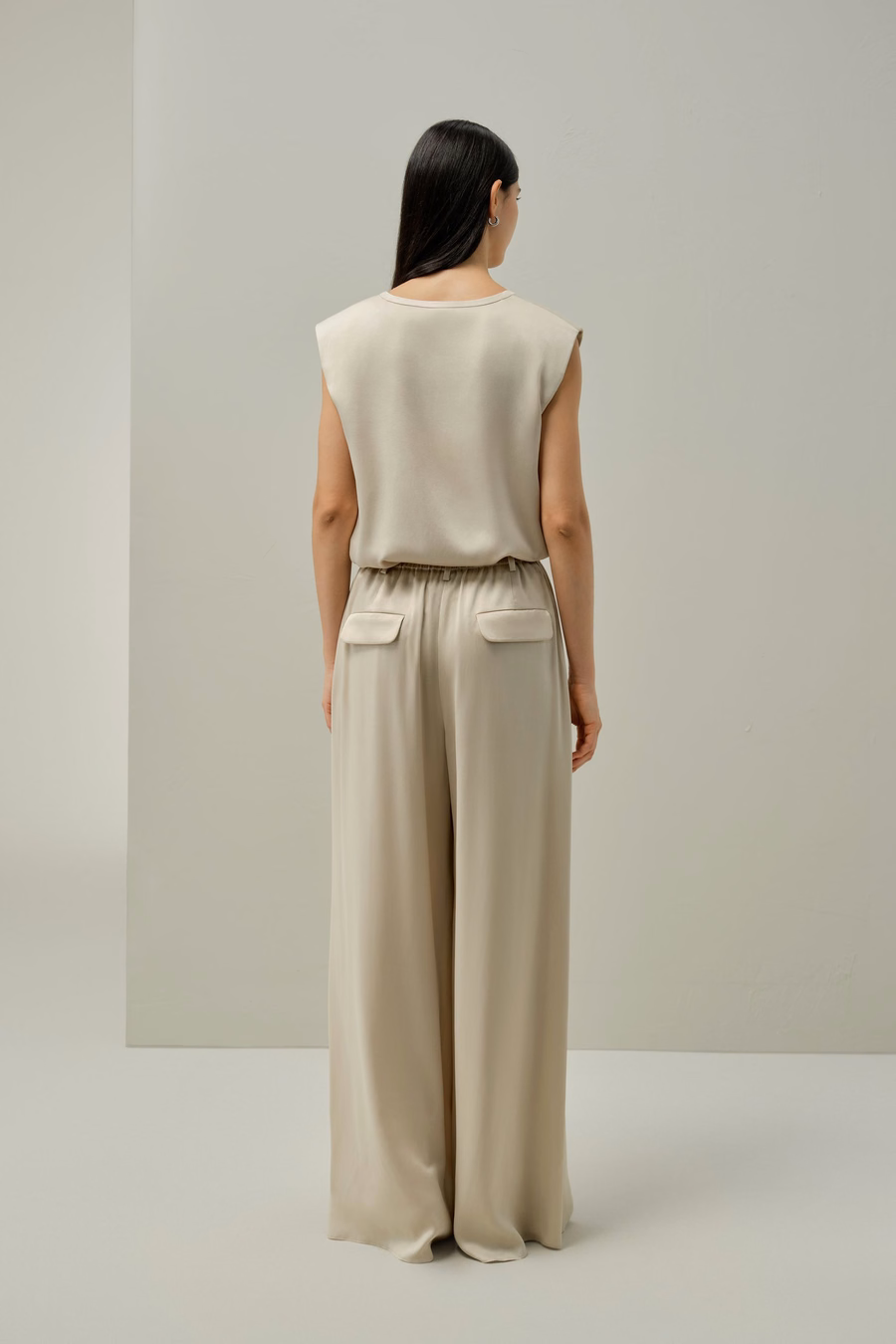 Silk Suede Wide-Leg Pants