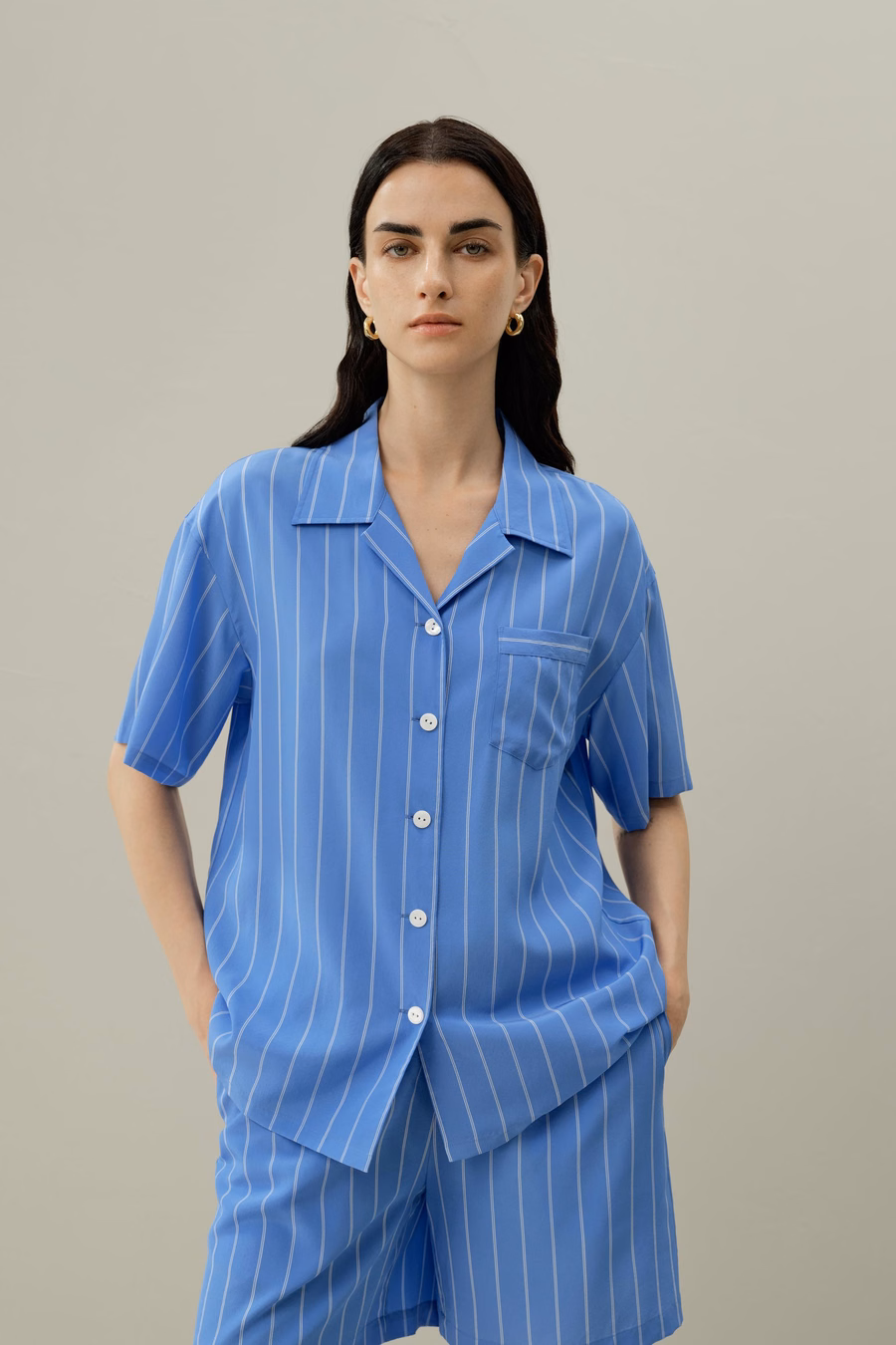 Amalfi Gestreepte Cubaanse Kragen Shirt