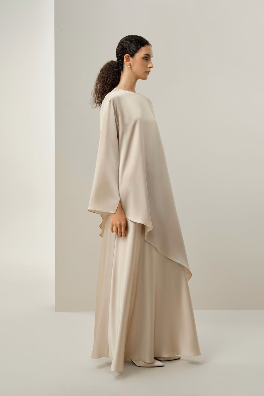 Silk Charmeuse Asymmetrical Tunic