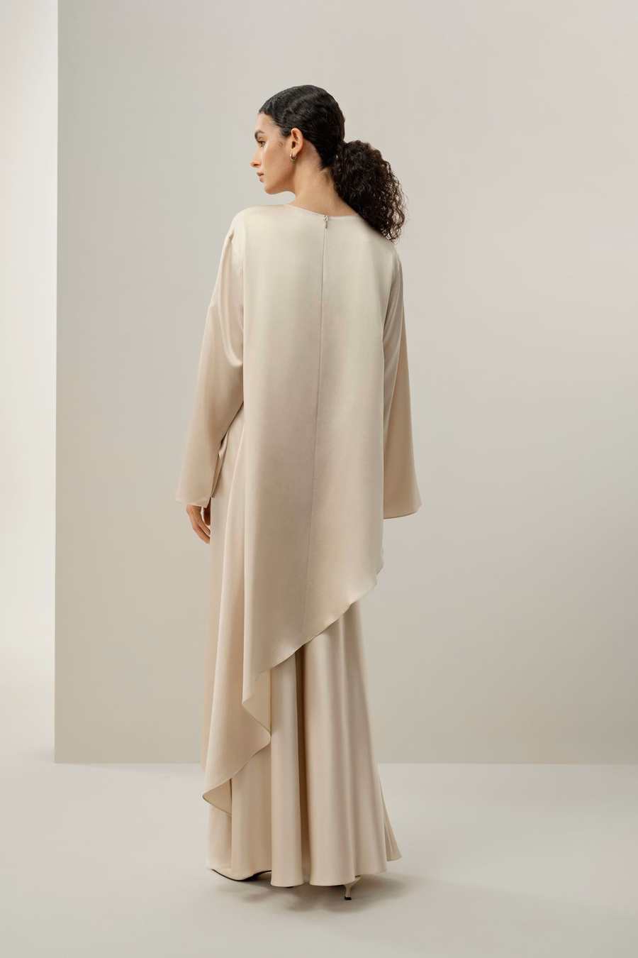 Silk Charmeuse Asymmetrical Tunic