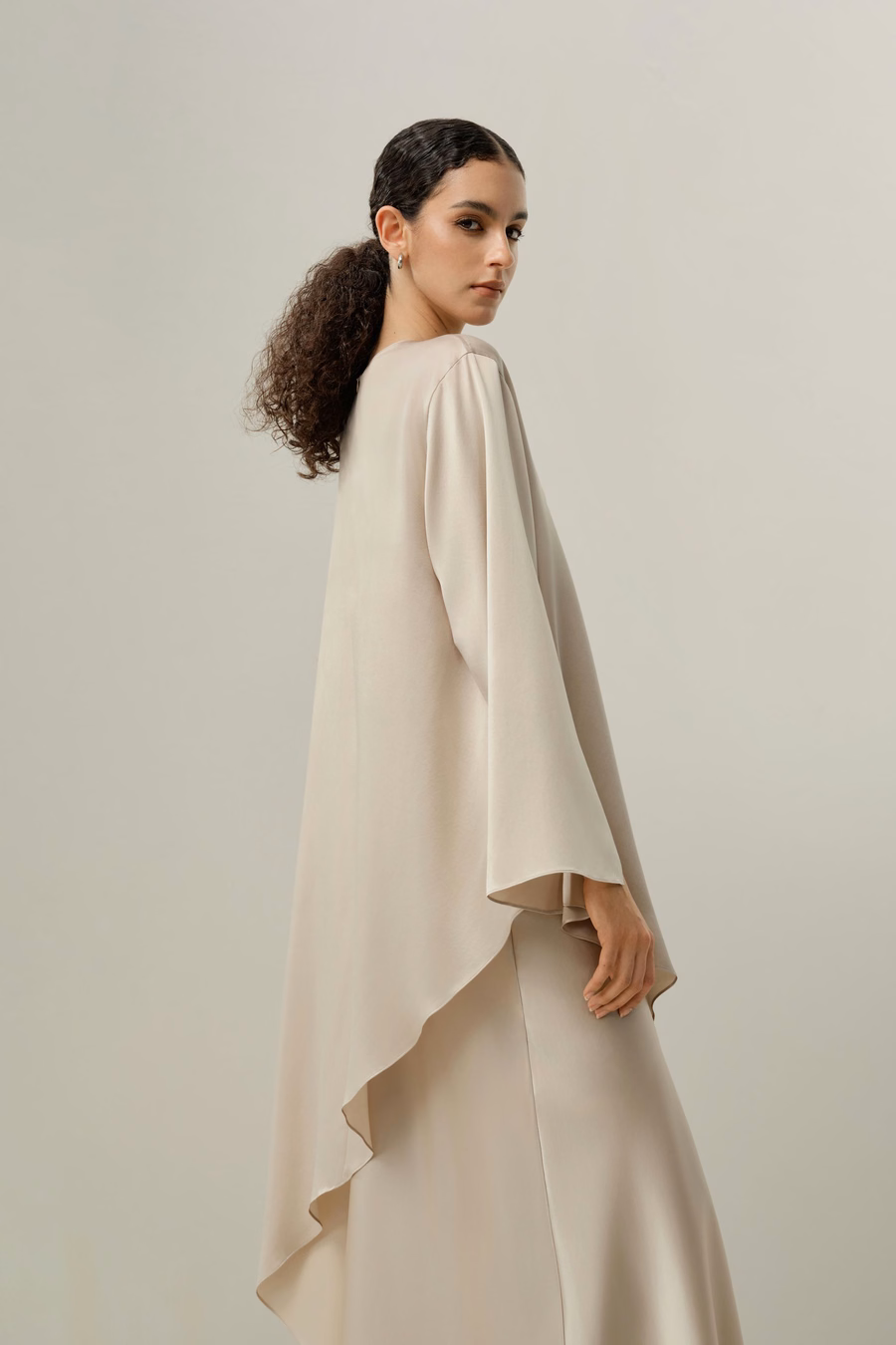 Silk Charmeuse Asymmetrical Tunic