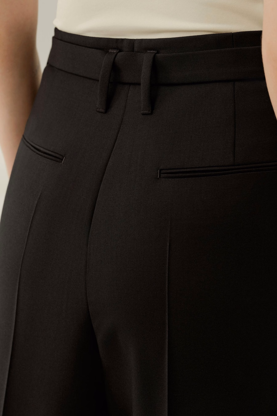 Zijdewol Hoge Taille Broek met Brede Pijpen