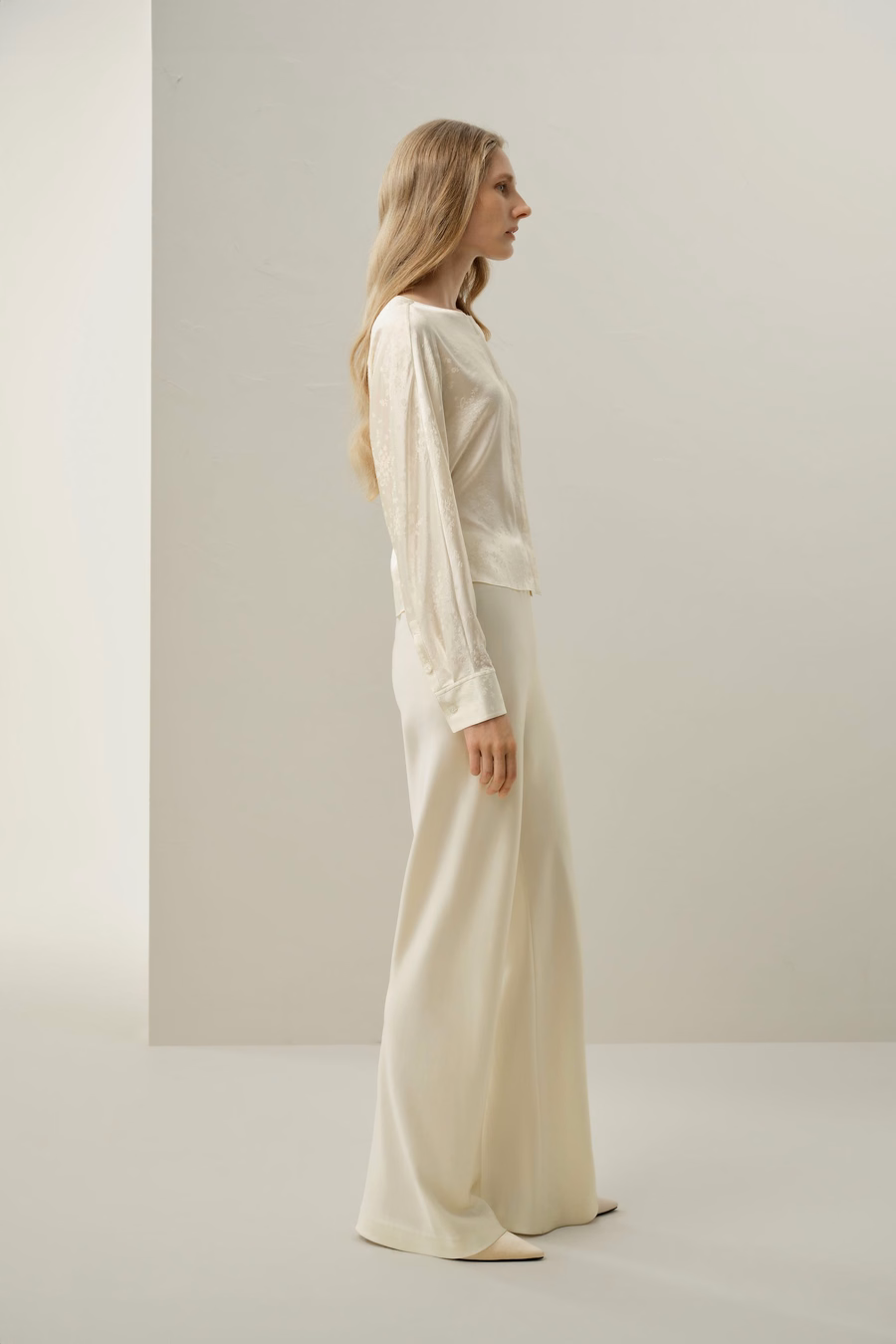 YING jacquard zijde blouse