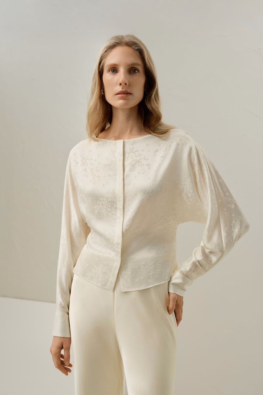 YING jacquard zijde blouse