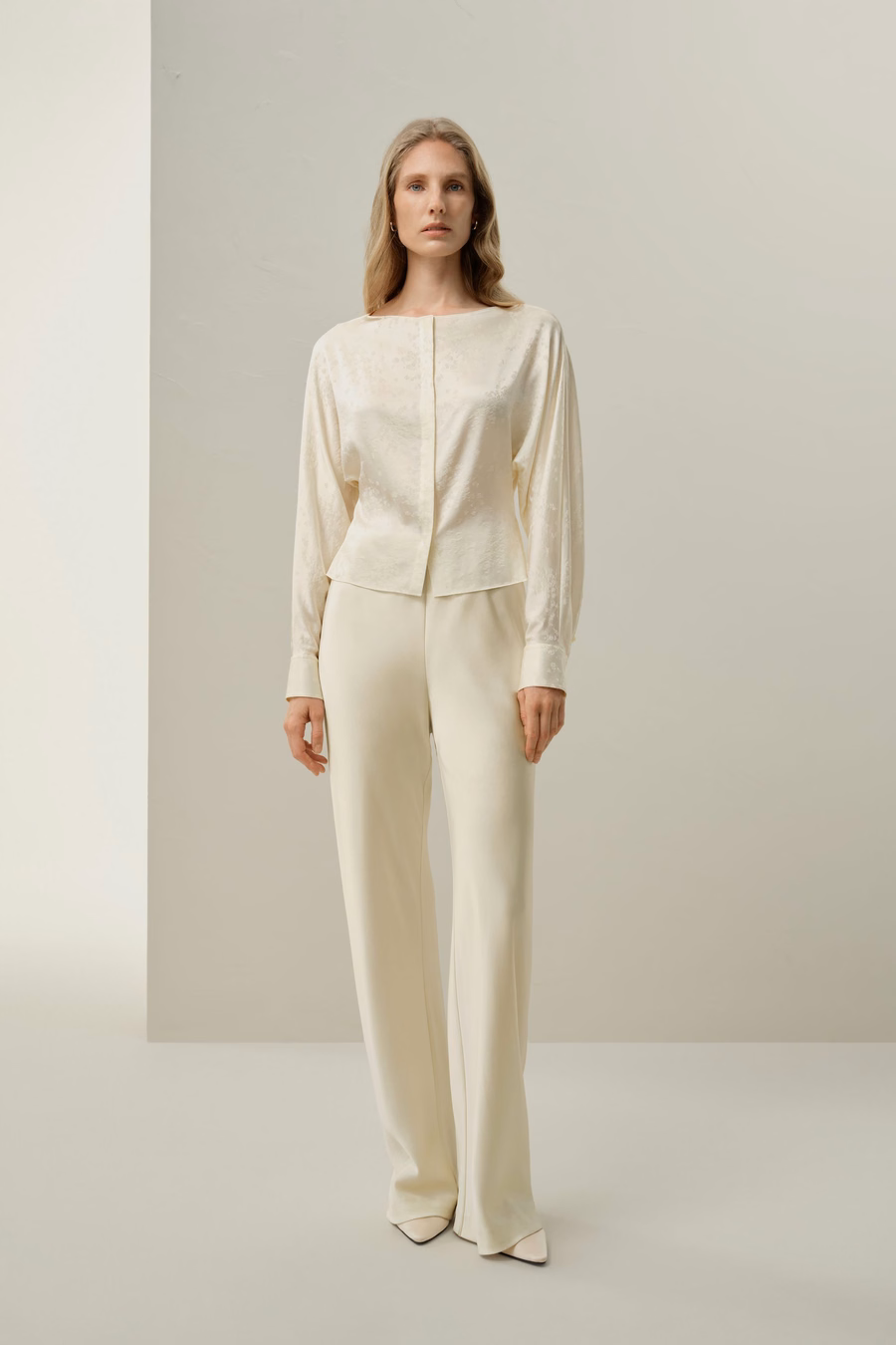 YING jacquard zijde blouse