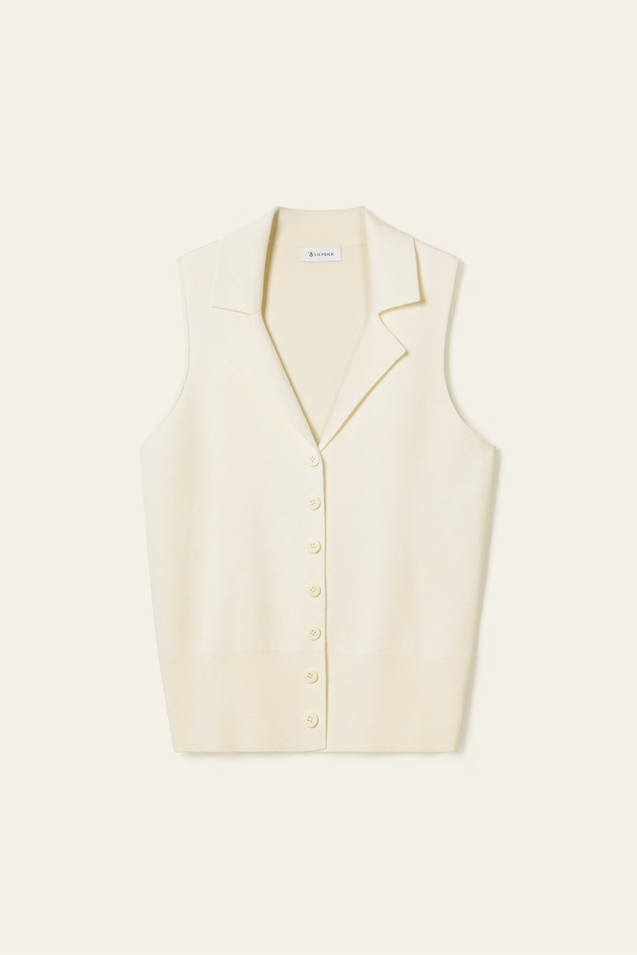 Milano Knit Lapel Collar Zijden Viscose Vest