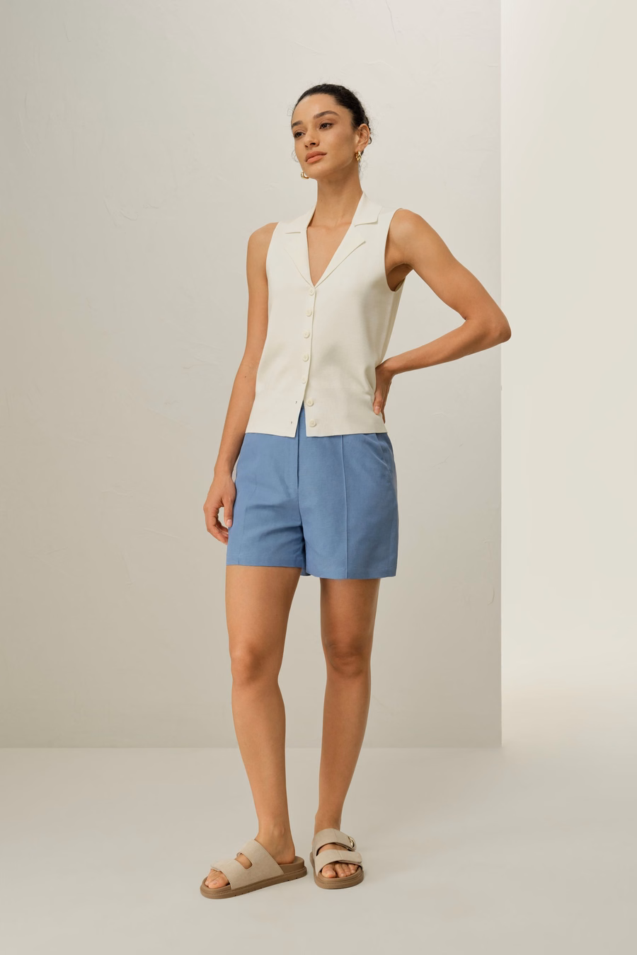 Milano Knit Lapel Collar Zijden Viscose Vest