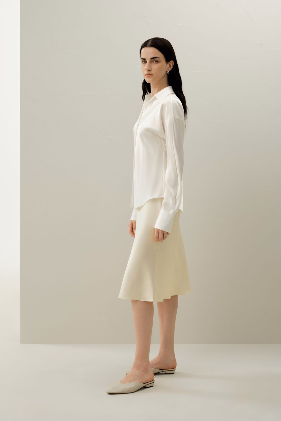 Bias Cut Zijde Shirt