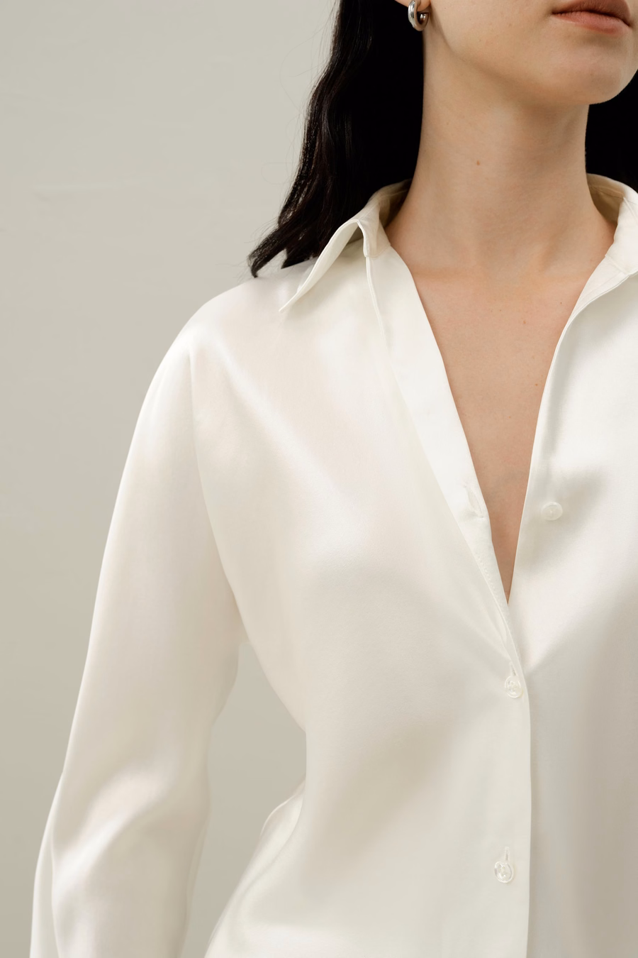 Bias Cut Zijde Shirt