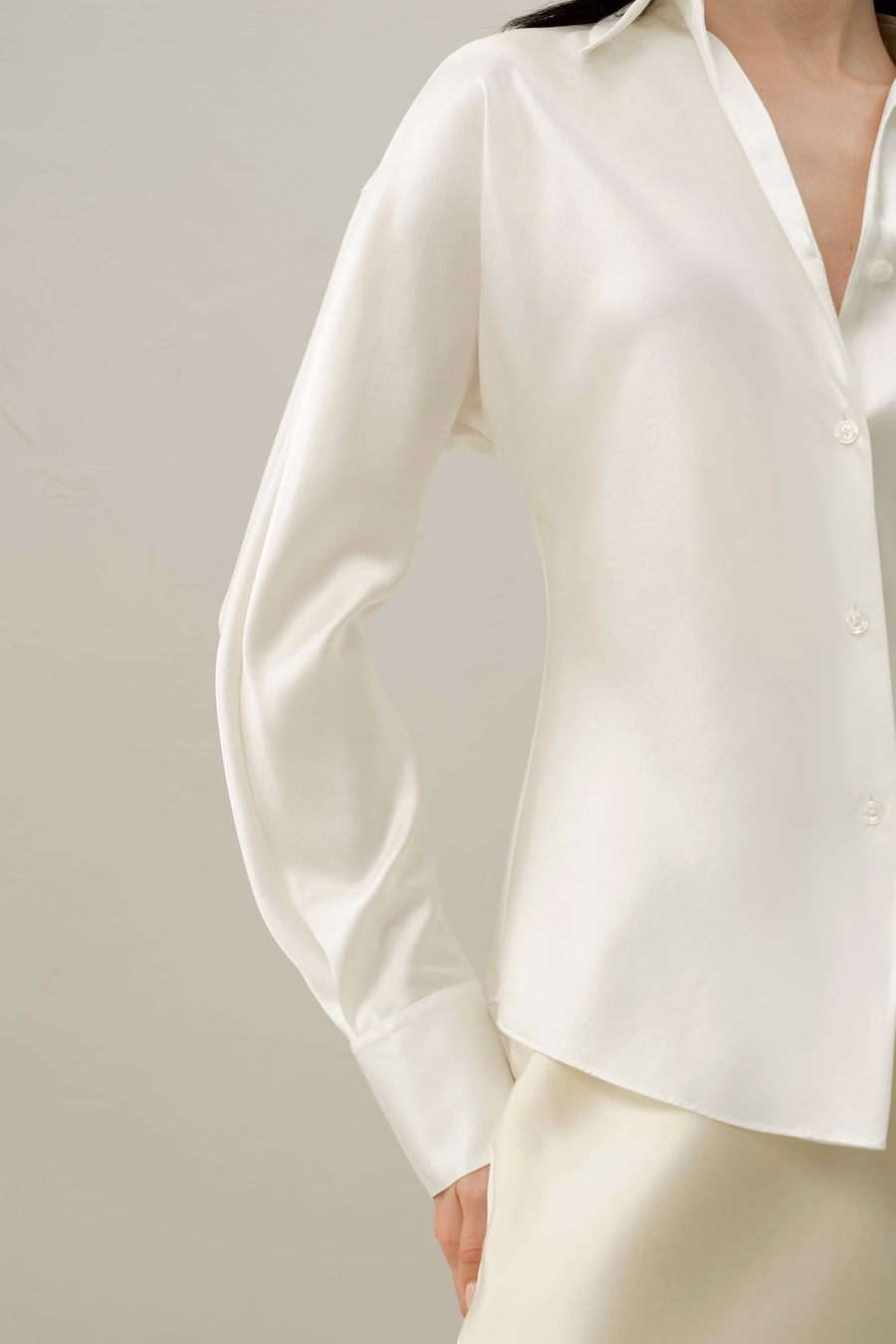 Bias Cut Zijde Shirt