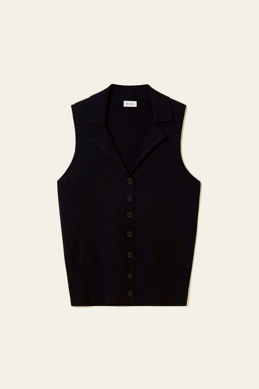 Milano Knit Lapel Collar Zijden Viscose Vest