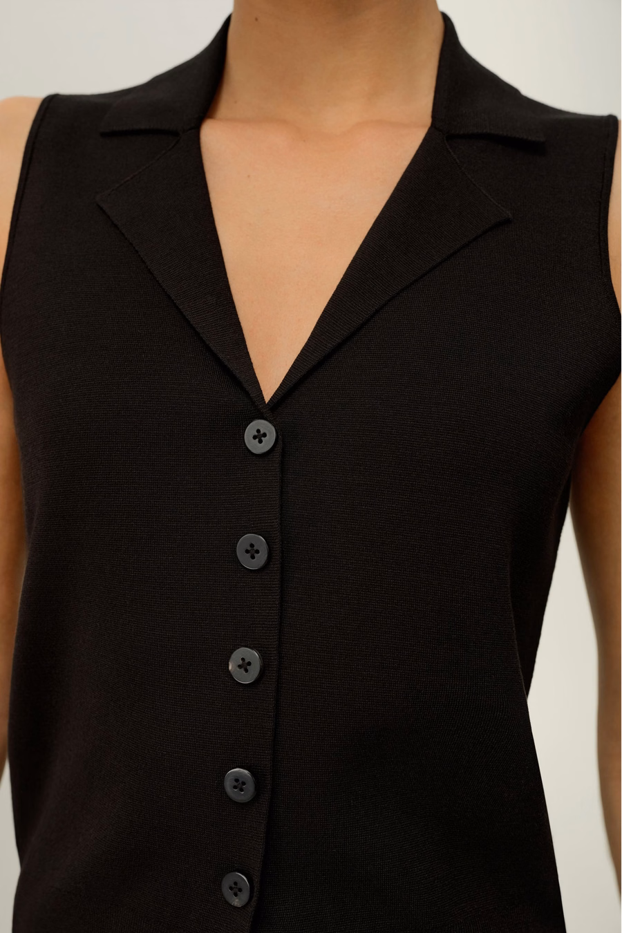 Milano Knit Lapel Collar Zijden Viscose Vest