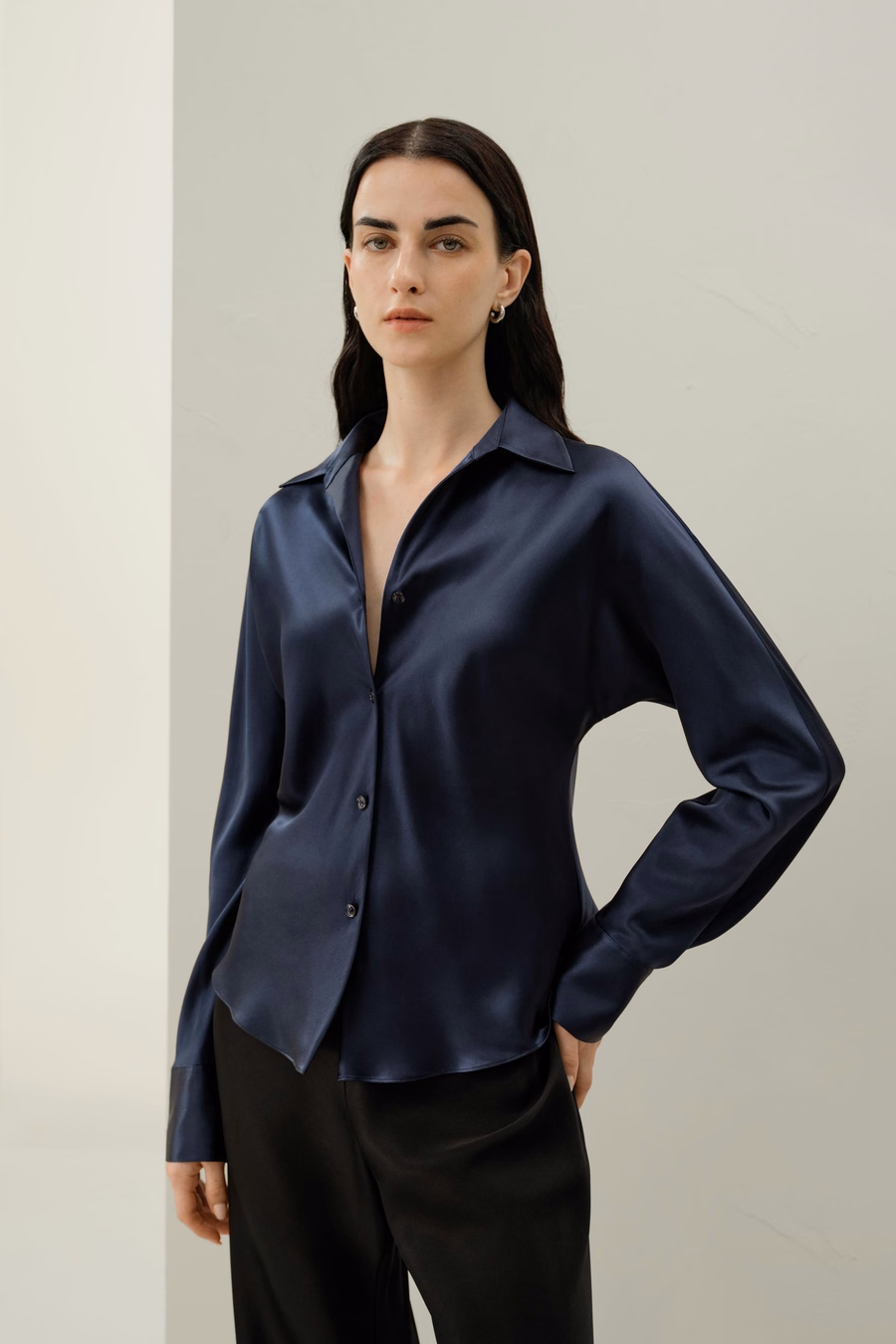 Bias Cut Zijde Shirt