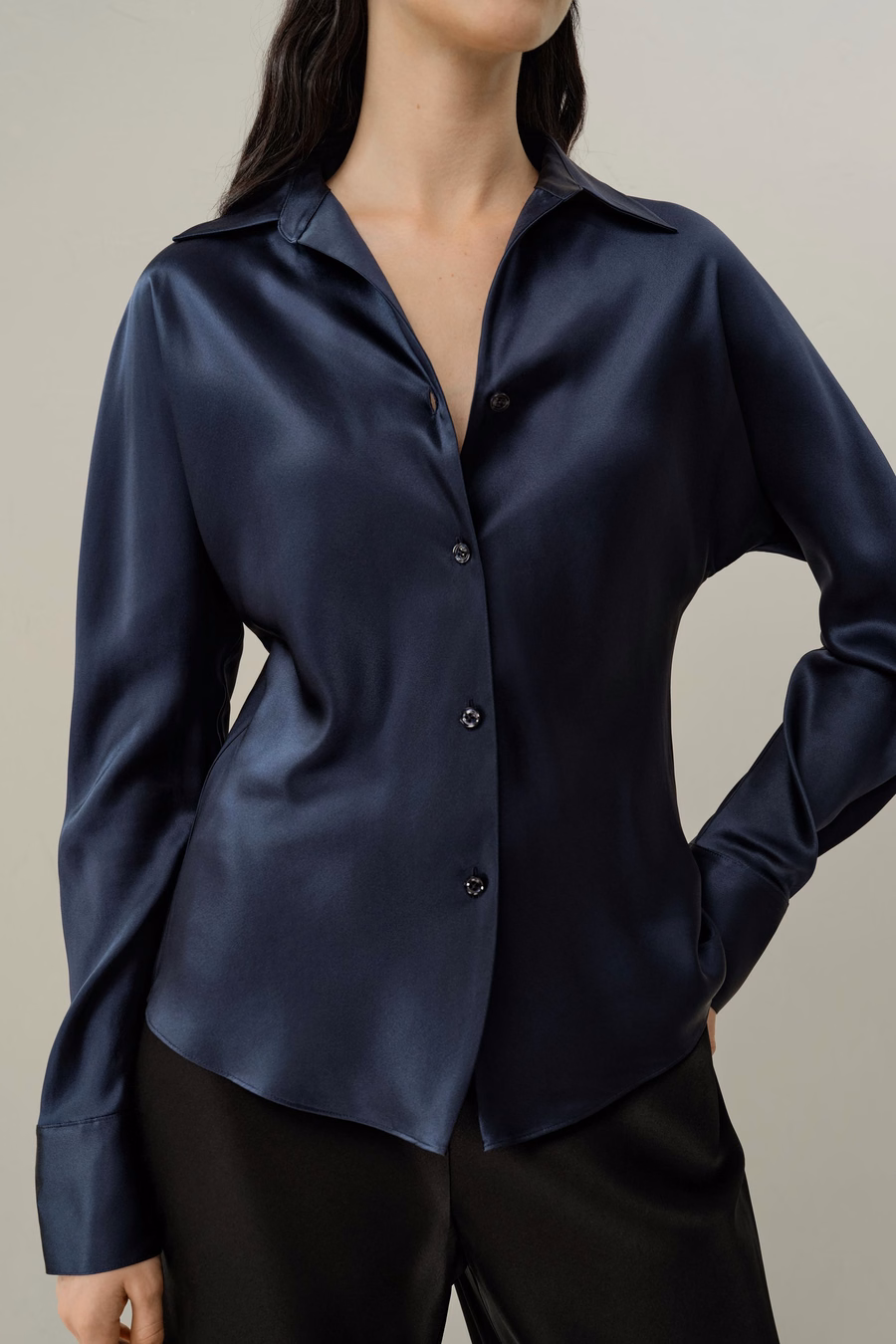 Bias Cut Zijde Shirt