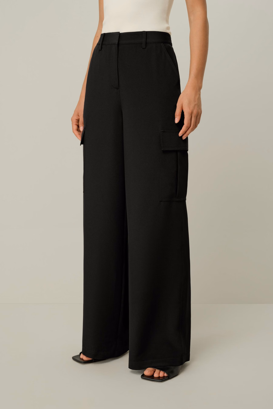 Silk Crepe Cargo Pants