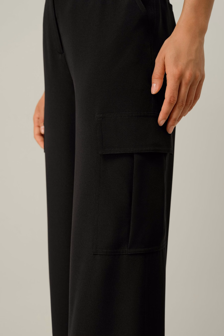 Silk Crepe Cargo Pants