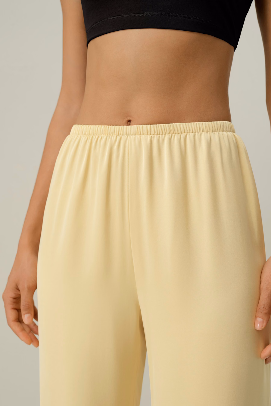 Stretchzijde Georgette Rechtonder broek