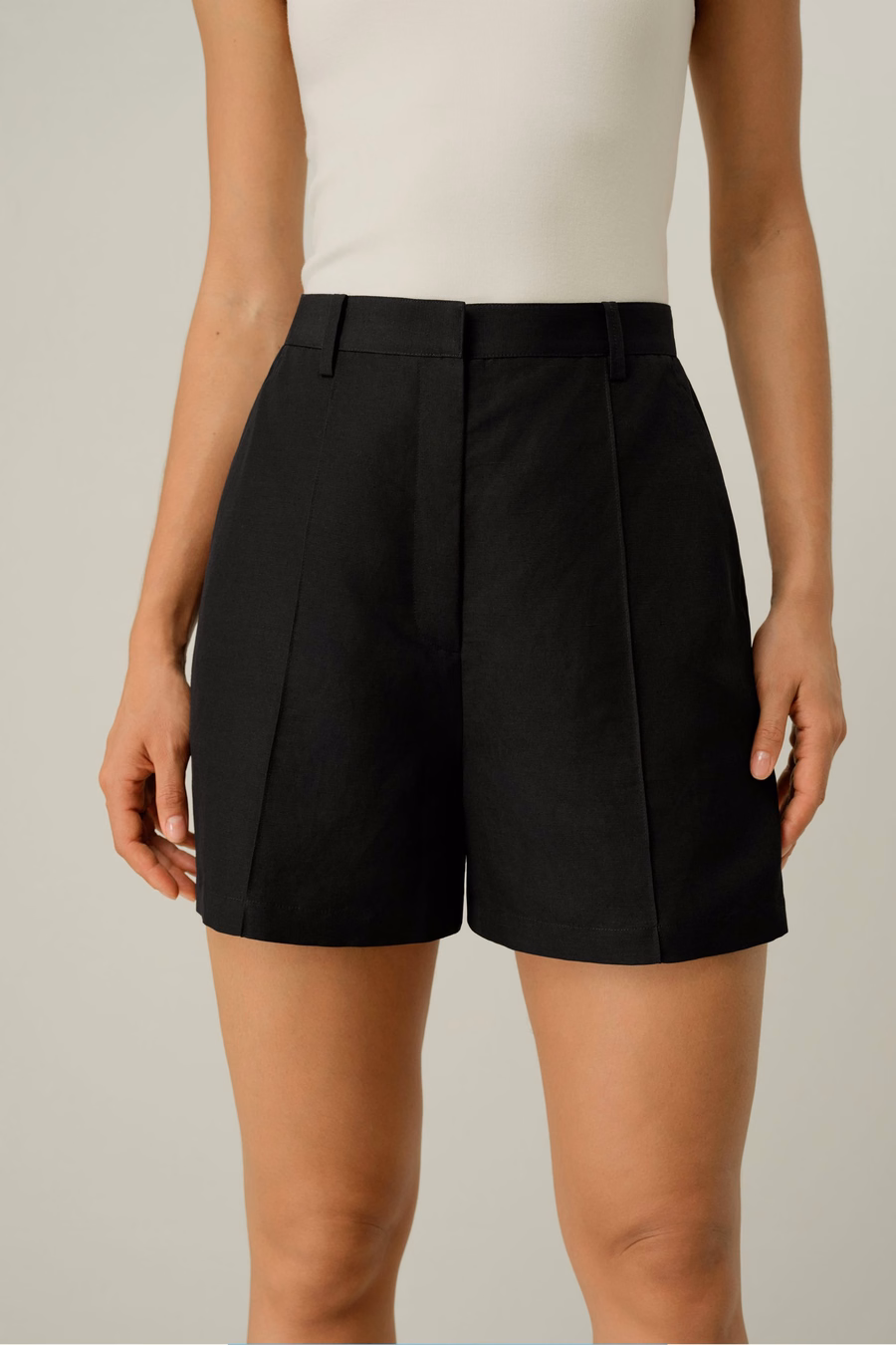 Hoge Taille Zijde Linnen Korte Broek