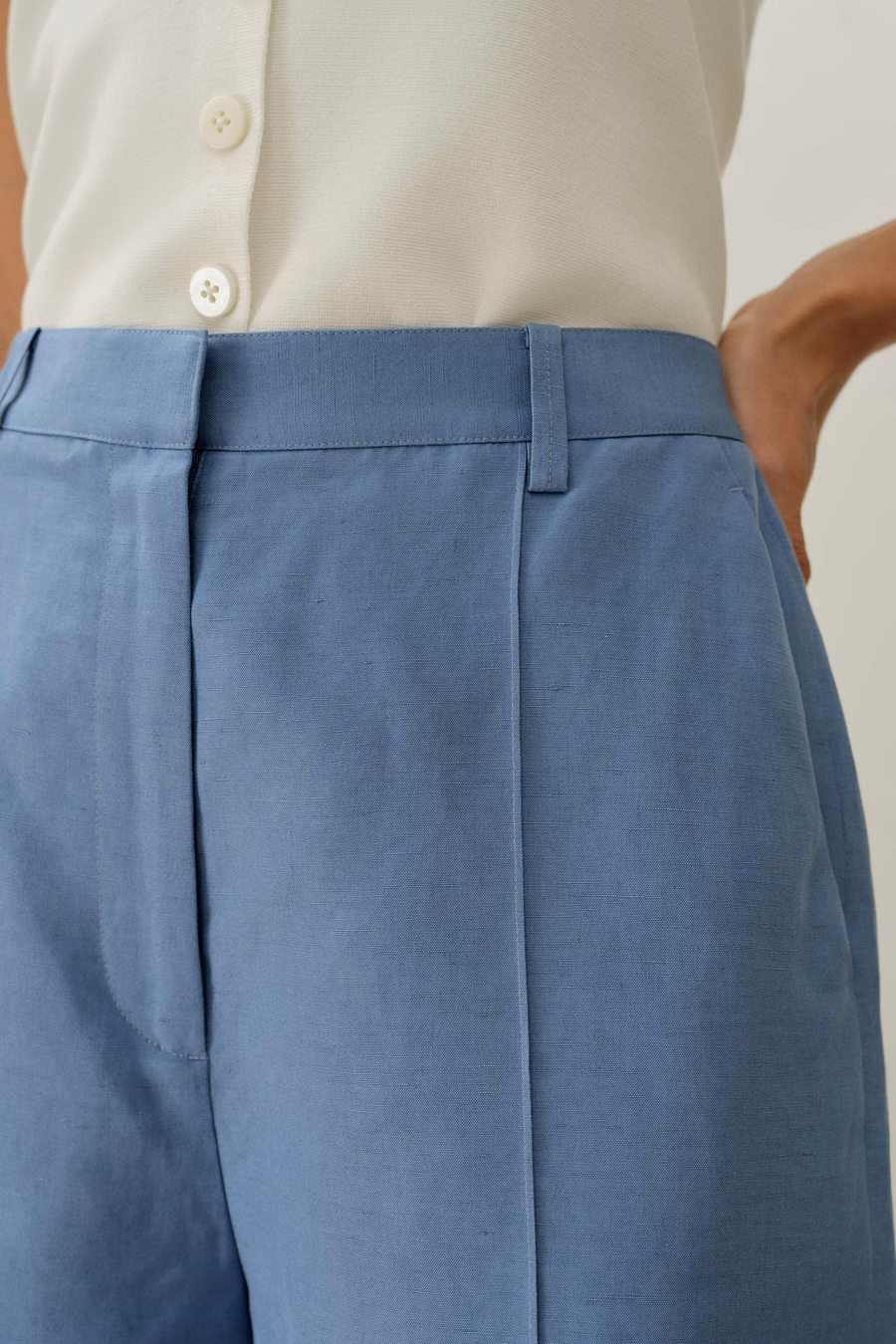 Hoge Taille Zijde Linnen Korte Broek