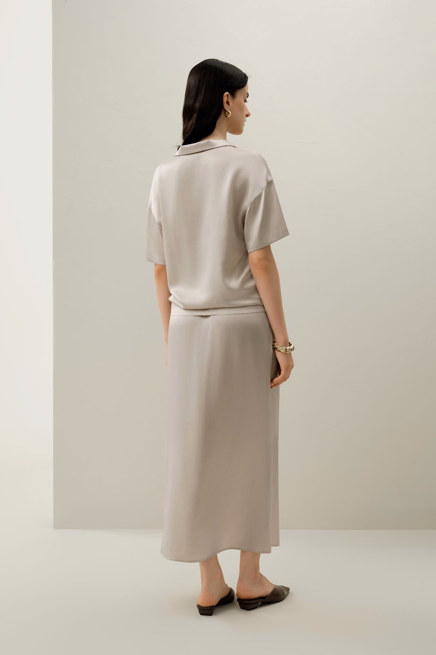 Wasbare Zijde Charmeuse Pull-On Rok