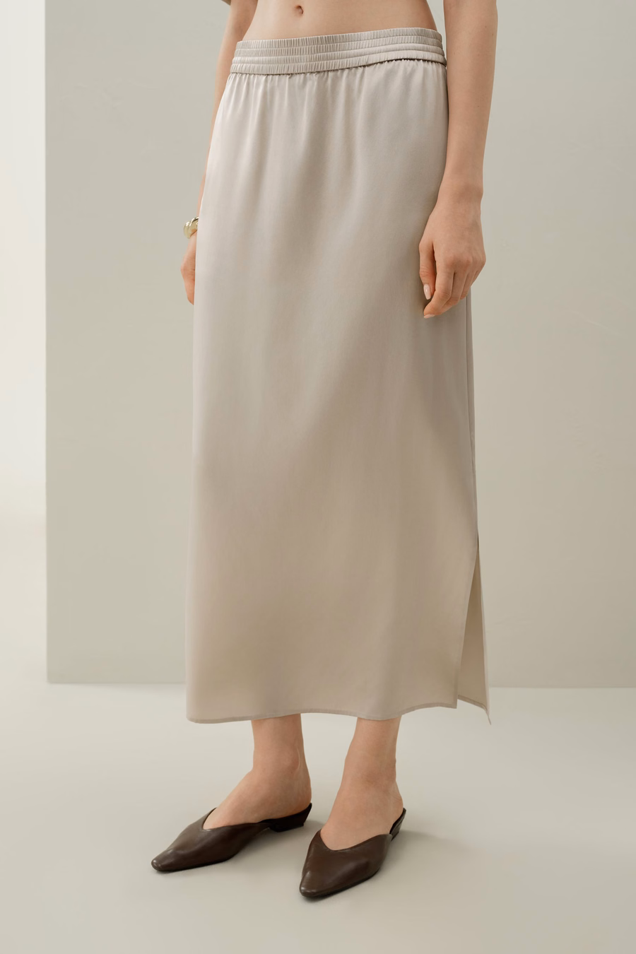 Wasbare Zijde Charmeuse Pull-On Rok