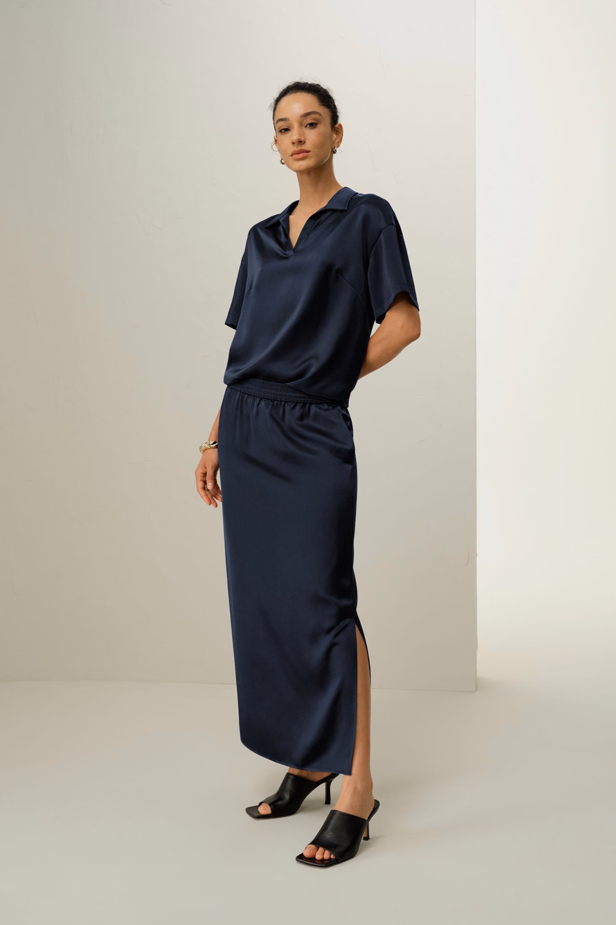 Wasbare Zijde Charmeuse Pull-On Rok